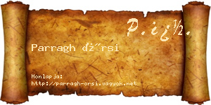 Parragh Örsi névjegykártya